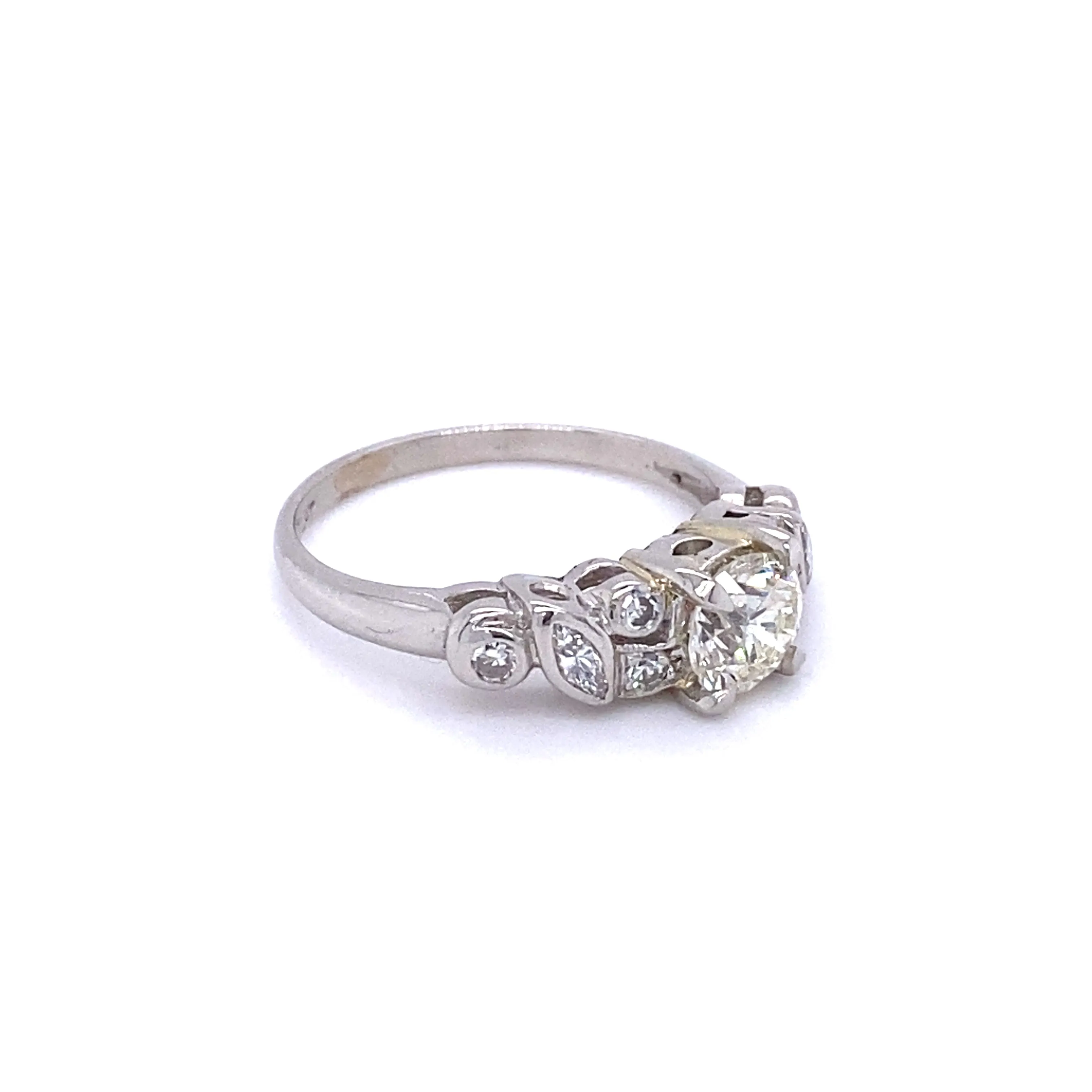 Vintage European Cut Diamond Platinum Cluster Ring