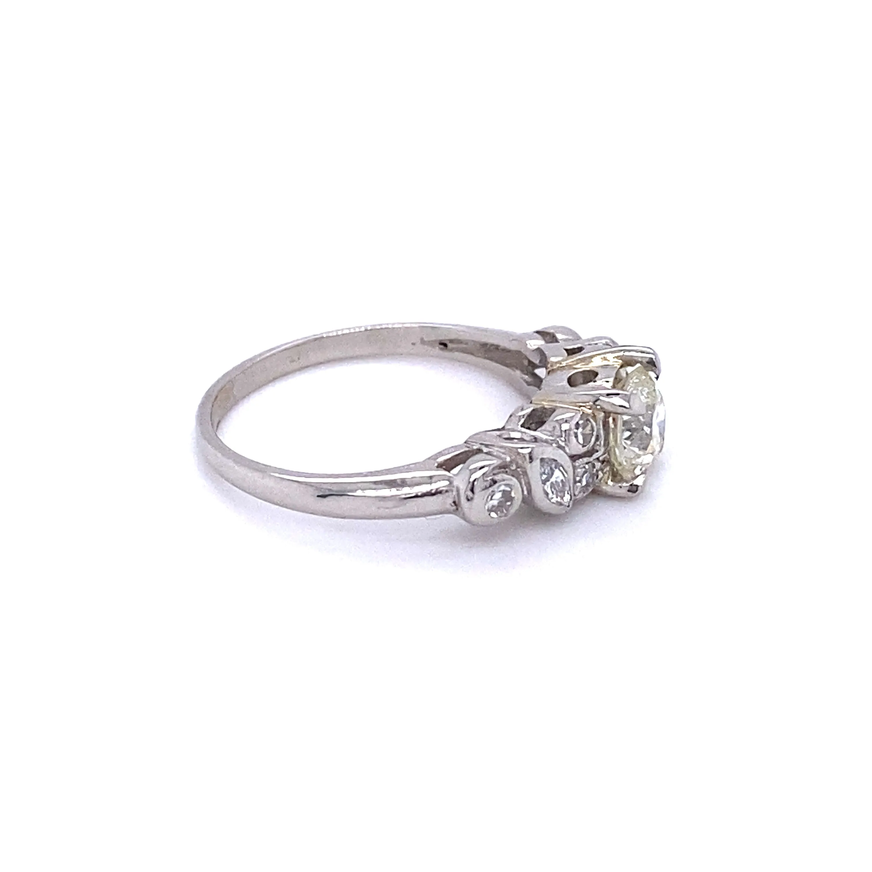 Vintage European Cut Diamond Platinum Cluster Ring