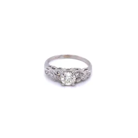 Vintage European Cut Diamond Platinum Cluster Ring