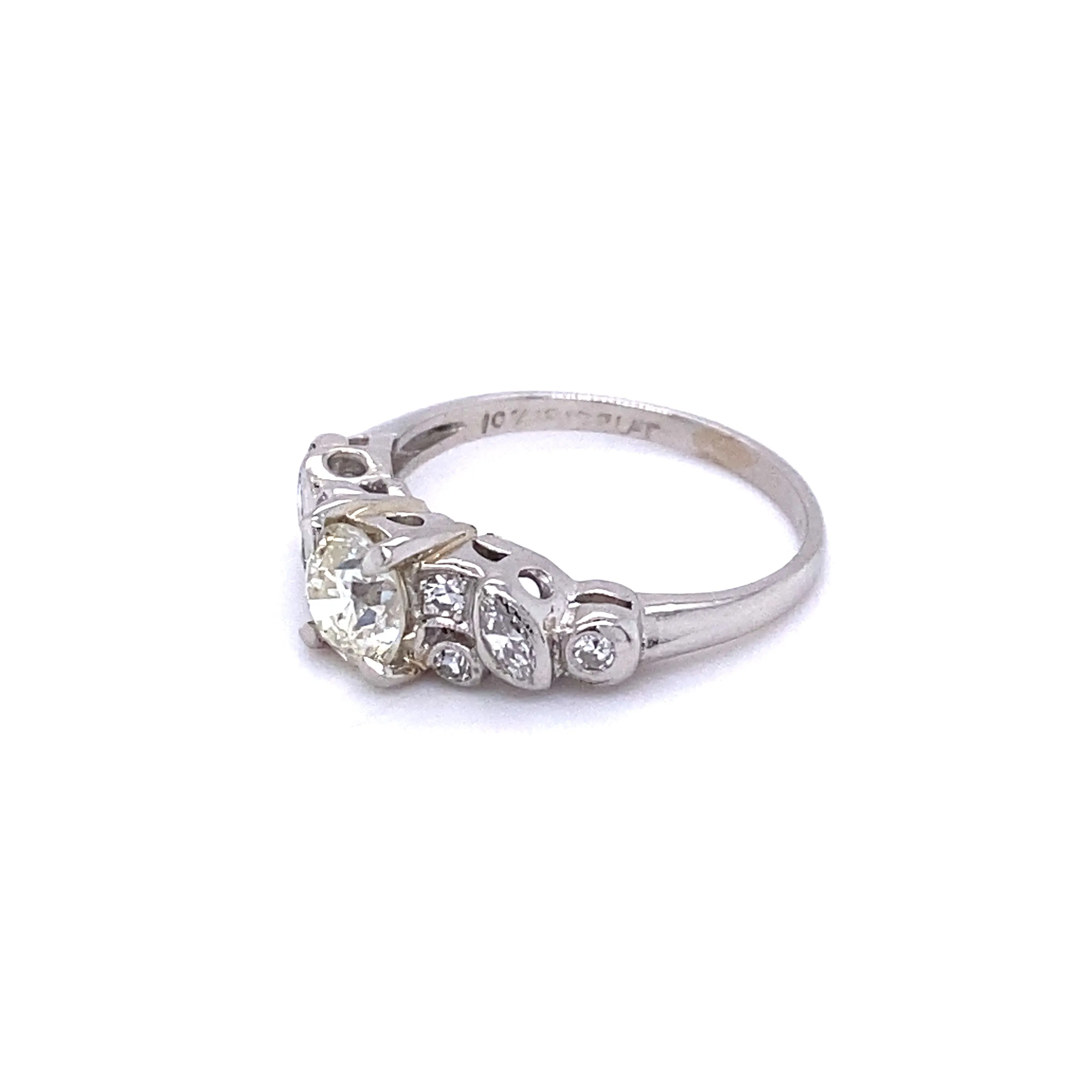 Vintage European Cut Diamond Platinum Cluster Ring