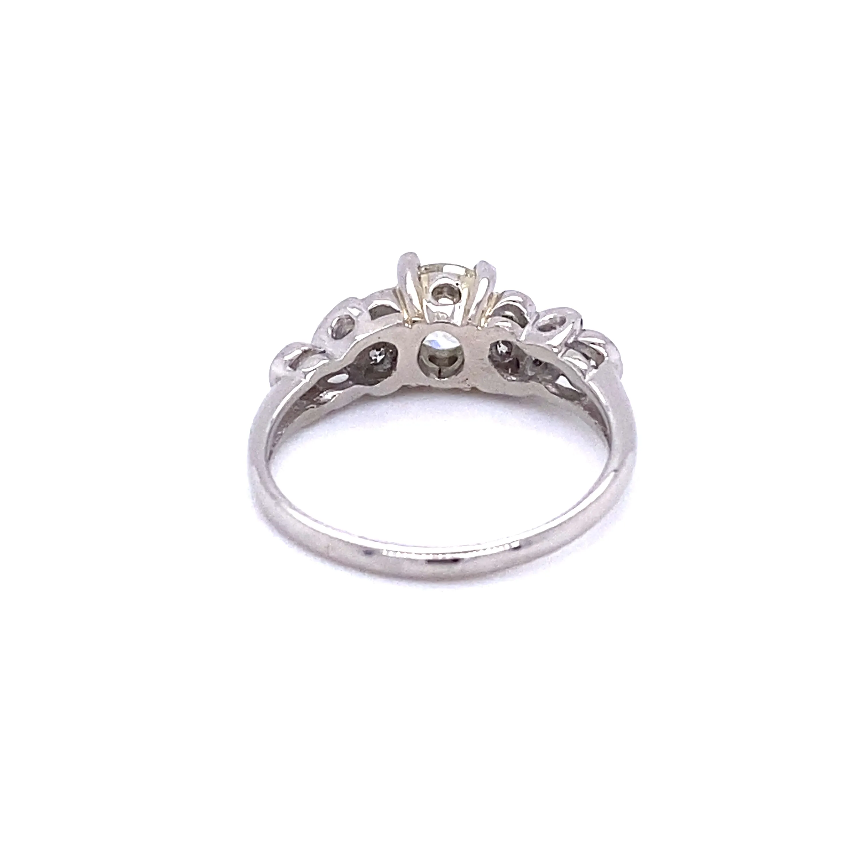 Vintage European Cut Diamond Platinum Cluster Ring