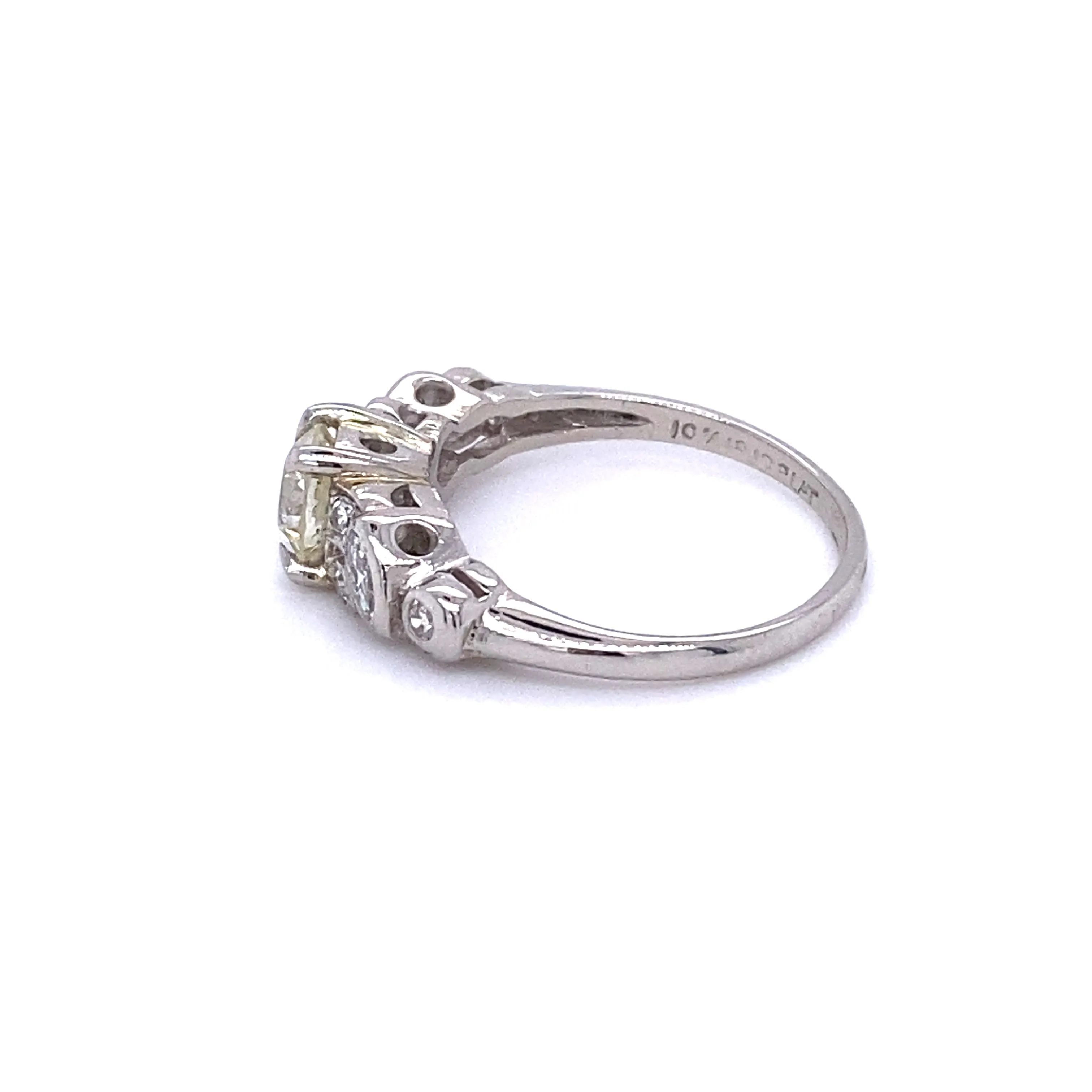 Vintage European Cut Diamond Platinum Cluster Ring