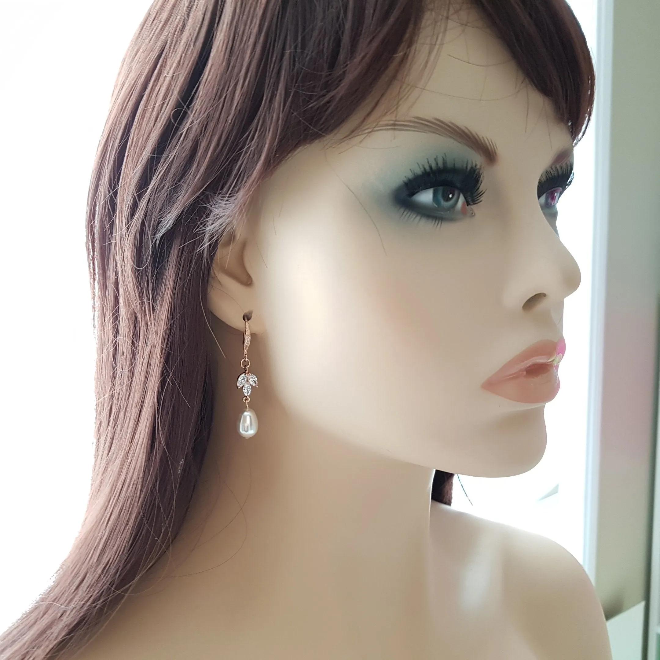 Wedding Necklace Set with Earrings & Bracelet-Gold- Leila